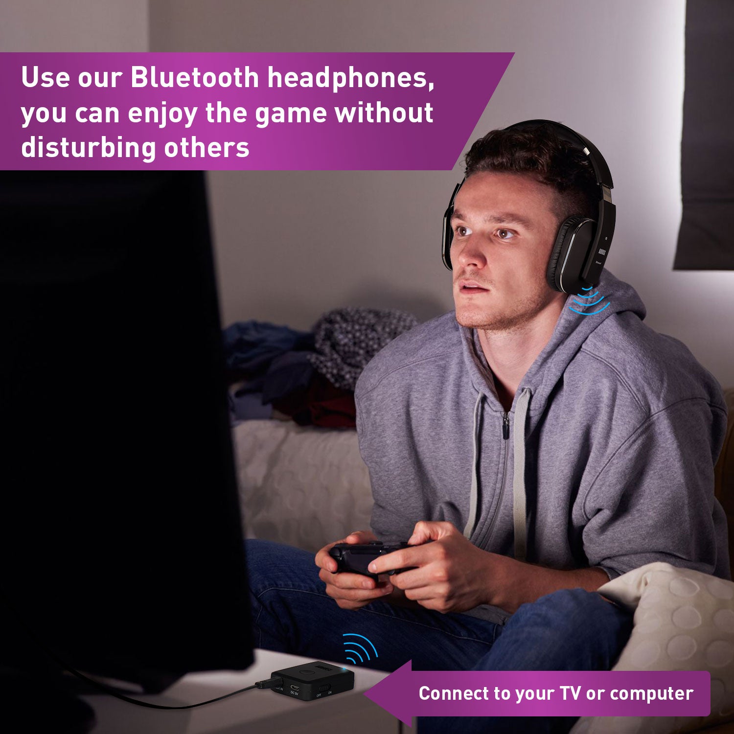 Bluetooth Audio Transmitter Adaptor with AptX-LL AUX - August MR250B