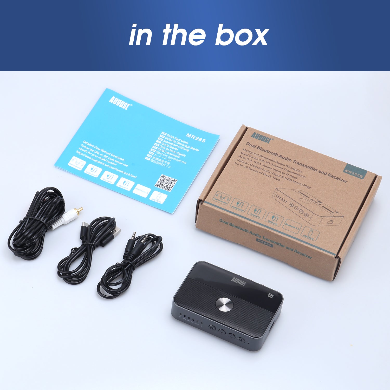 thumbnail image 2 of Hitoor Bluetooth 5.2 Transmitter Receiver For TV, Home Stereo, BT Headset, Low Latency HD Bluetooth Audio Decoder Adapter With Display, RCA, 3.5mm AUX, Coaxial, Optical Inputs/Outputs GiyqxHw 2 of 13