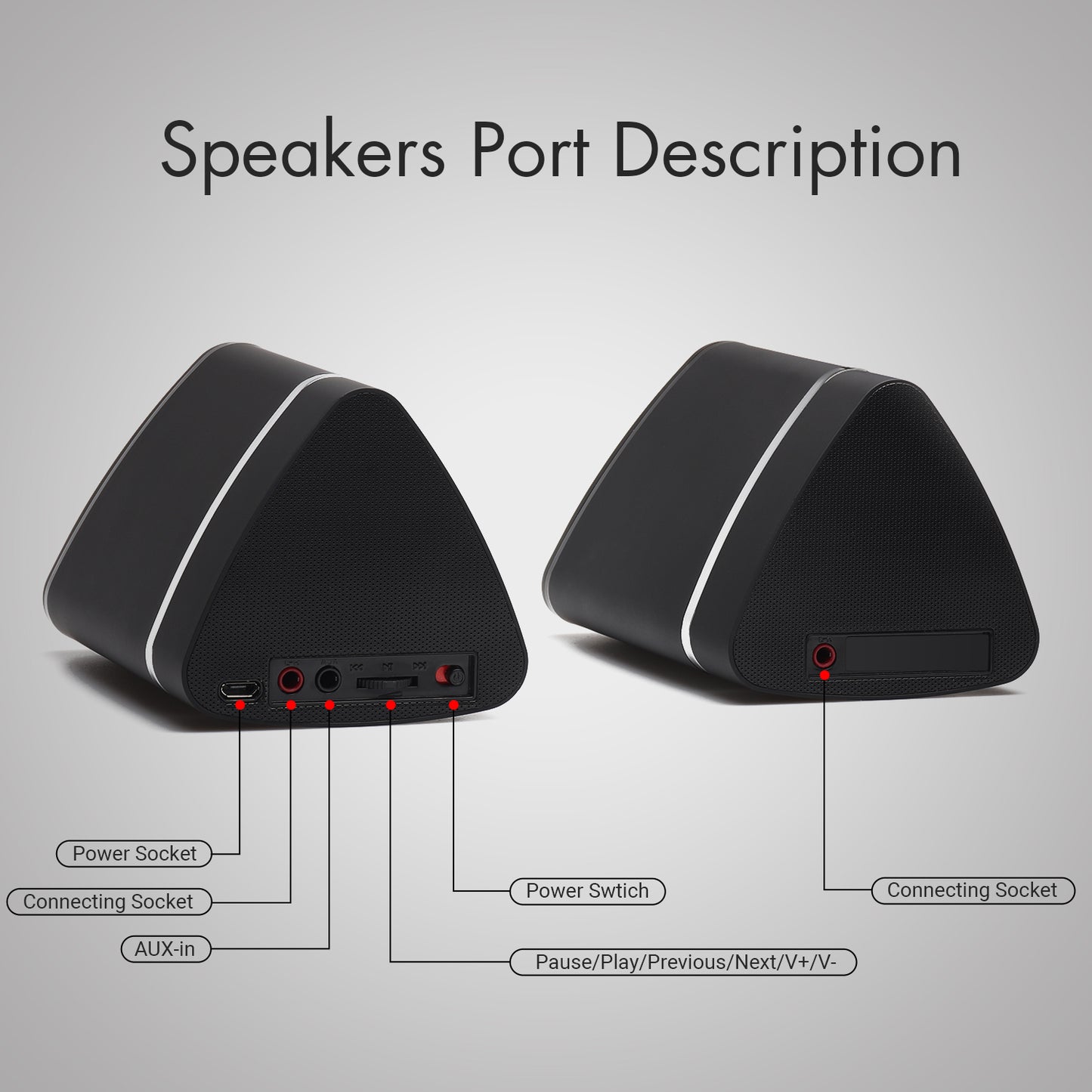 Twin Bluetooth Wireless Portable Speakers Rechargeable Battery - August MS515 [Refurbished]