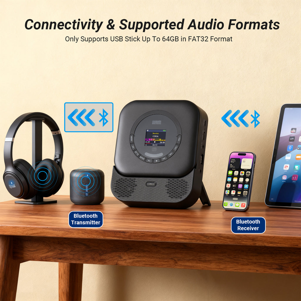 Portable Music CD Player with Bluetooth and MP3 USB In Speaker SE15