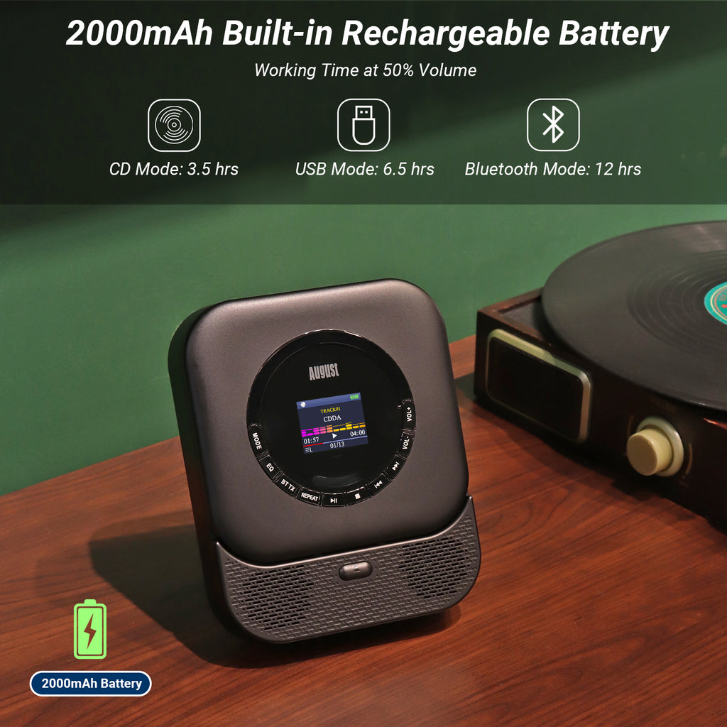 Portable Music CD Player with Bluetooth and MP3 USB In Speaker SE15