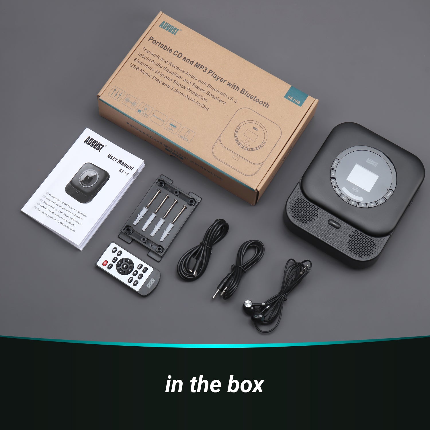 Portable Music CD Player with Bluetooth and MP3 USB In Speaker SE15