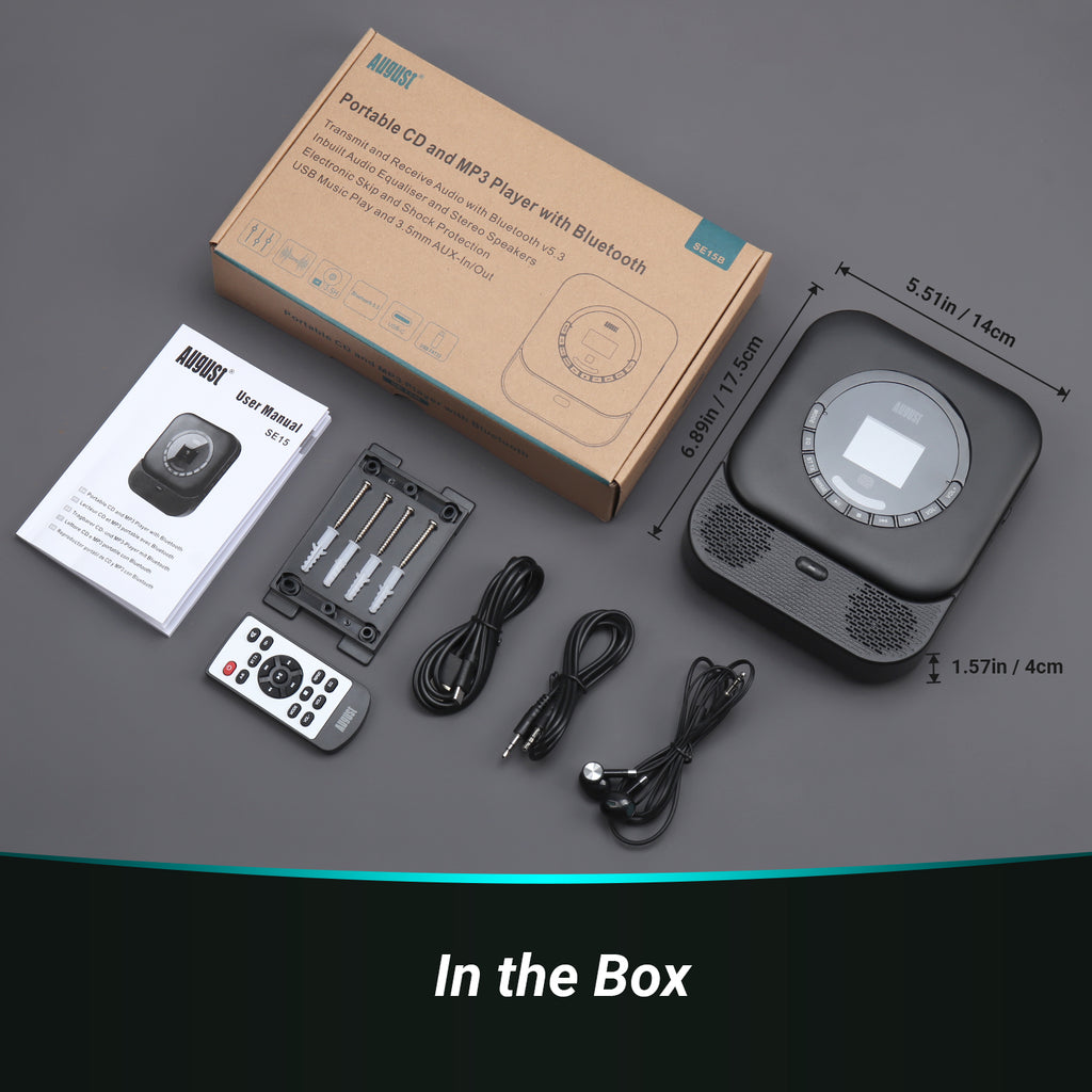 Portable Music CD Player with Bluetooth and MP3 USB In Speaker SE15