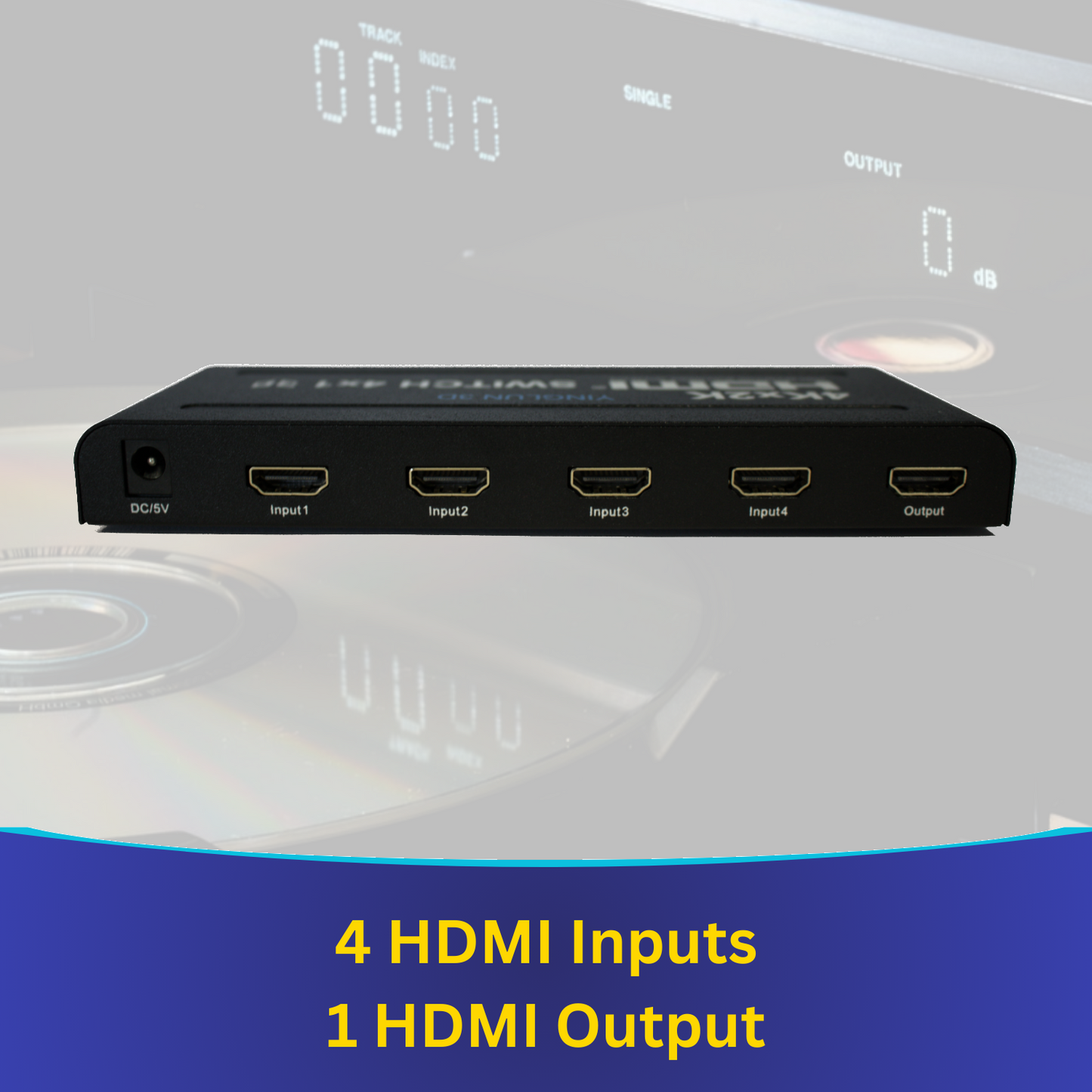 4 Way HDMI Switcher 4k Resolution with Remote Control YING HDMI 303