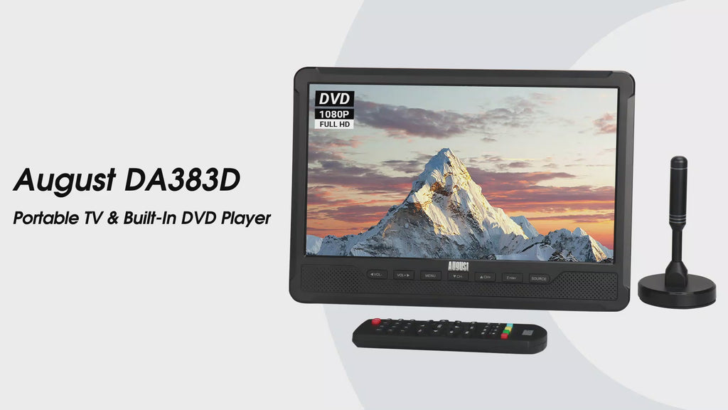 Portable TV 10" DVD Freeview Rechargeable TV HDMI AV USB PVR - August DA383