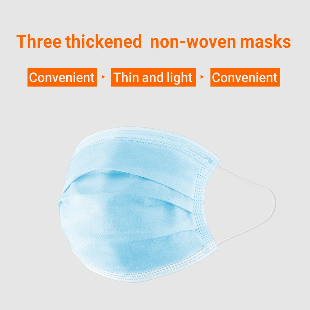 Disposable Non-woven Triple Layered Filter Dust-proof Antibacterial Protective Mask with Earloop Sealed Pack (Pack of 50)    iDaffodil  Masks   iDaffodil - Consumer Electronics at Affordable Prices