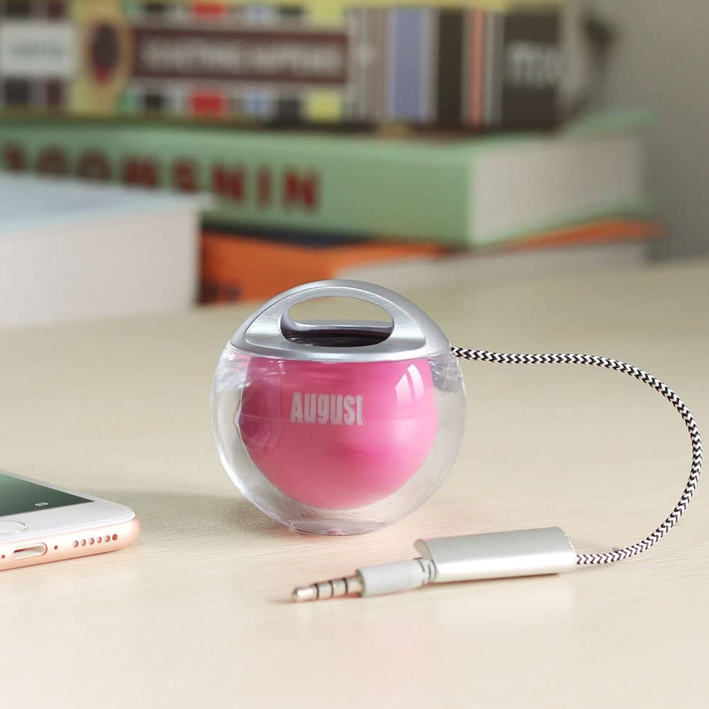 Portable Mini Speaker - Keyring Travel Speakers with Built-In Rechargeable Battery - August MS315