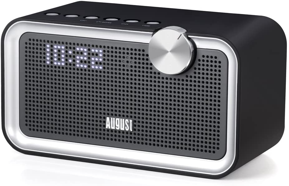 FM Radio Alarm Clock with Bluetooth, EQ Adjustment, Mains Powered - August SE55 [Refurbished]