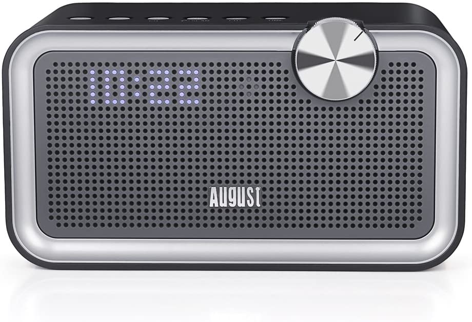 FM Radio Alarm Clock with Bluetooth, EQ Adjustment, Mains Powered - August SE55 [Refurbished]