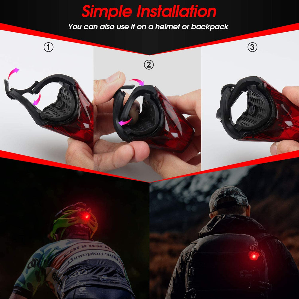 Super Bright LED Rear Bicycle Light USB Rechargable Waterproof Taillight LEC510