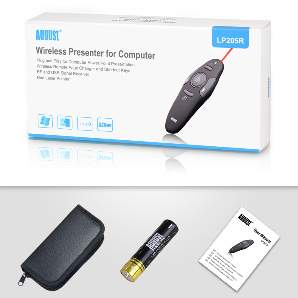 Wireless Presenter Remote Control for Slideshows - August LP205R
