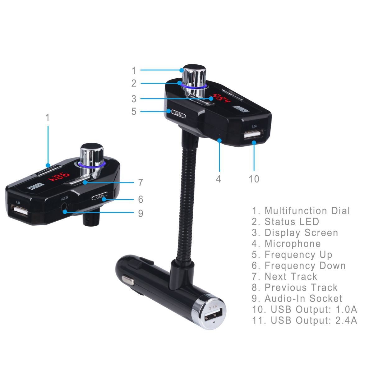 Add Bluetooth to Car, Answer calls handsfree, FM Transmitter. August CR220    August  Transmitter   iDaffodil - Consumer Electronics at Affordable Prices