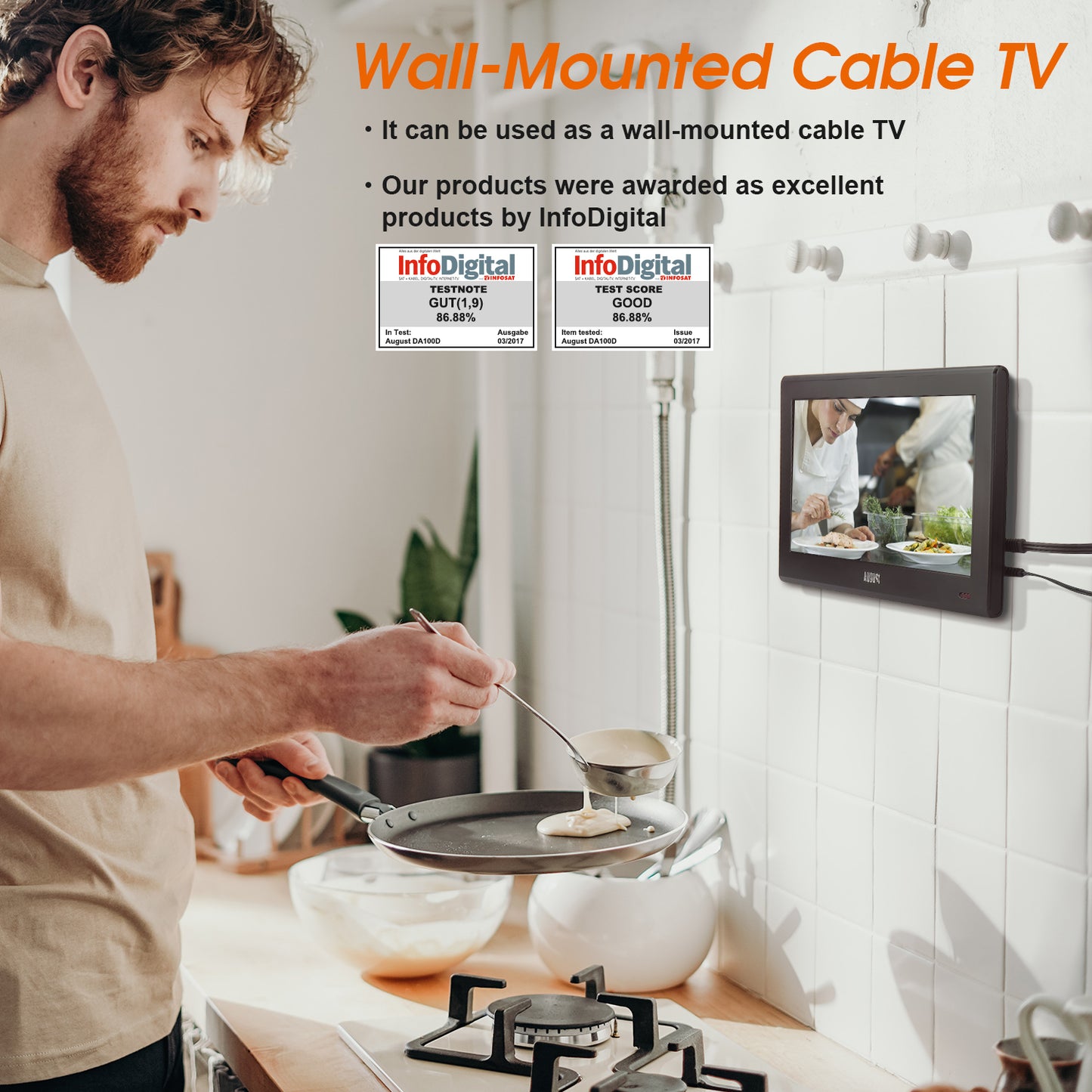 Portable Mini TV with Freeview 10 Inches Digital HDMI USB PVR Multimedia DVB-T2 August DA100D