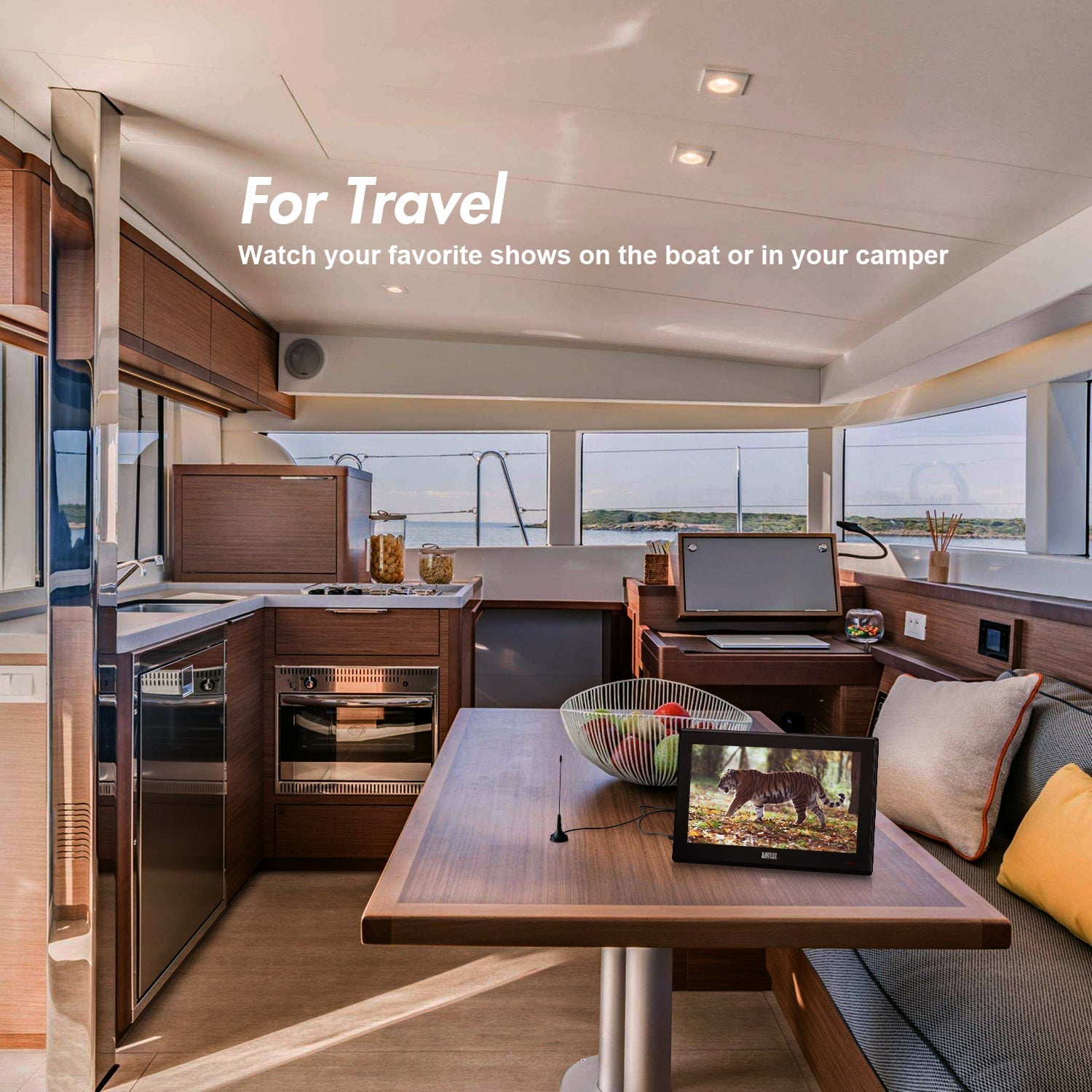 HGV Travel Bundle Freeview Portable Television 1080P HDMI Digital USB PVR AV Caravan August DA100D