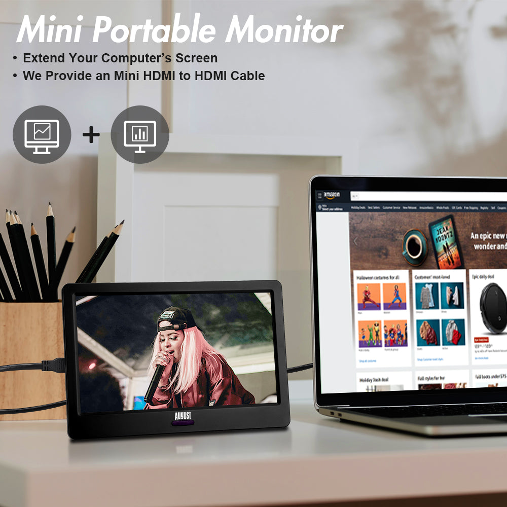 Portable TV 9" Freeview HD Rechargeable Battery HDMI AV USB PVR - August DA900D [Refurbished: 6 Month Warranty]