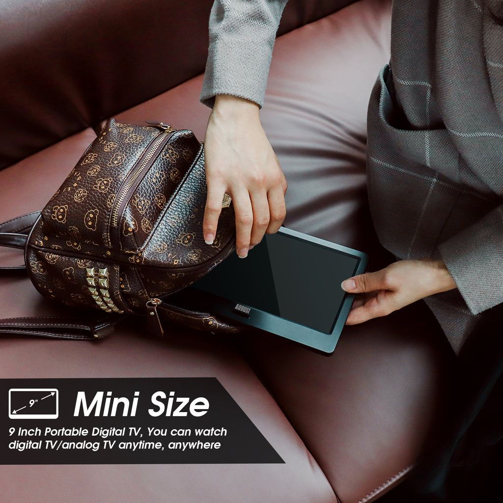 Portable TV 9" Freeview HD Rechargeable Battery HDMI AV USB PVR - August DA900D [Refurbished: 6 Month Warranty]