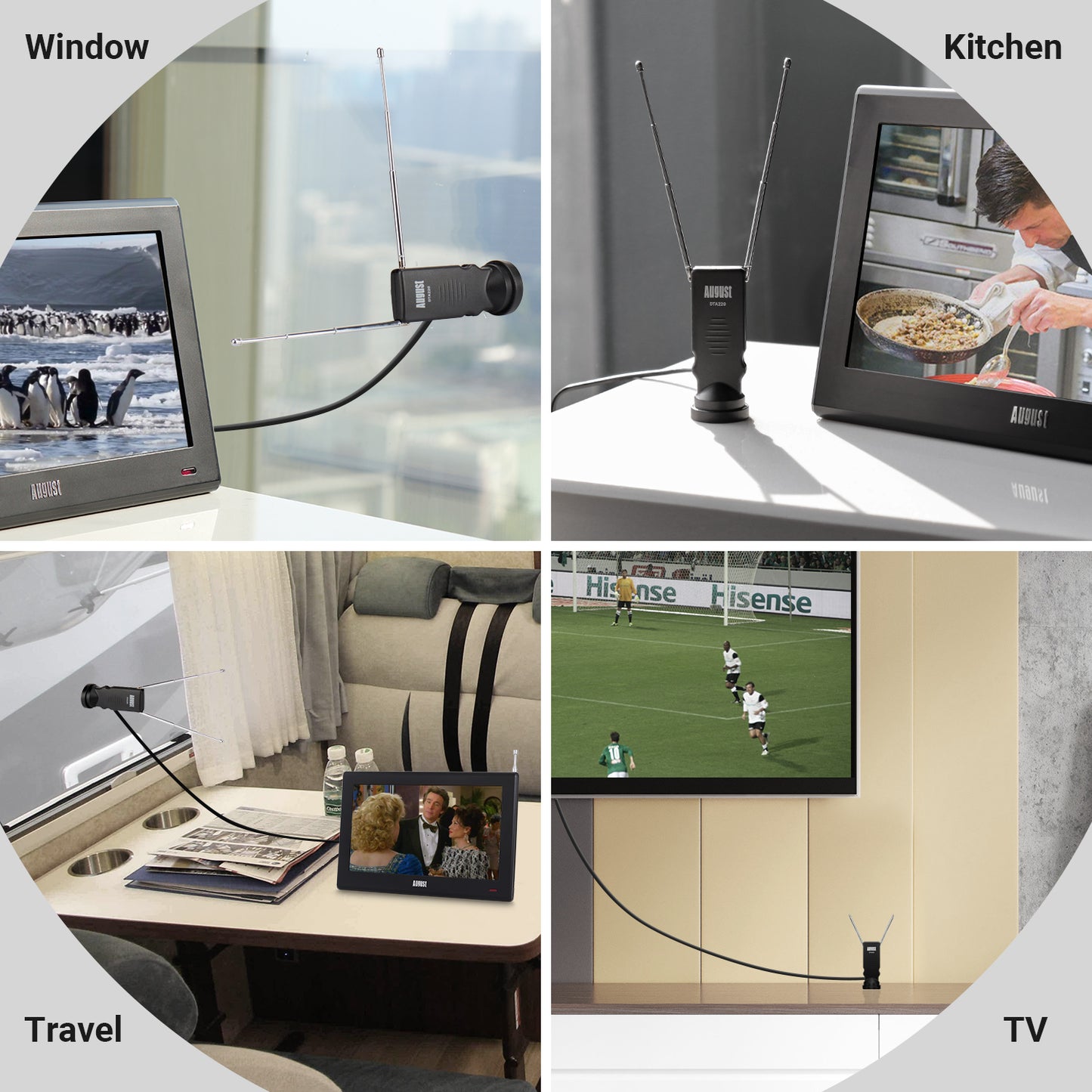 Portable Freeview TV Aerial HD Indoor Outdoor DVB-T2 Television Antenna DTA220