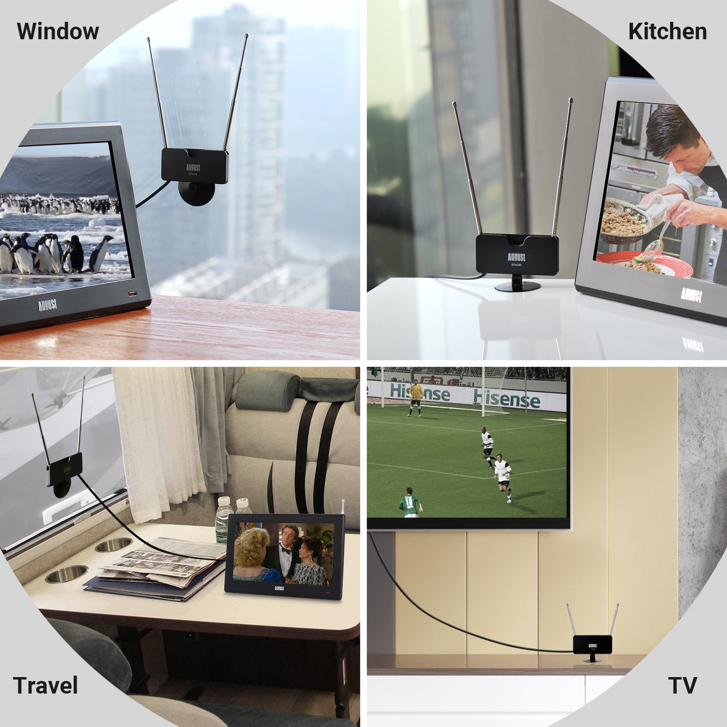 Telescopic Window Mount Freeview Digital TV Aerial - August DTA230