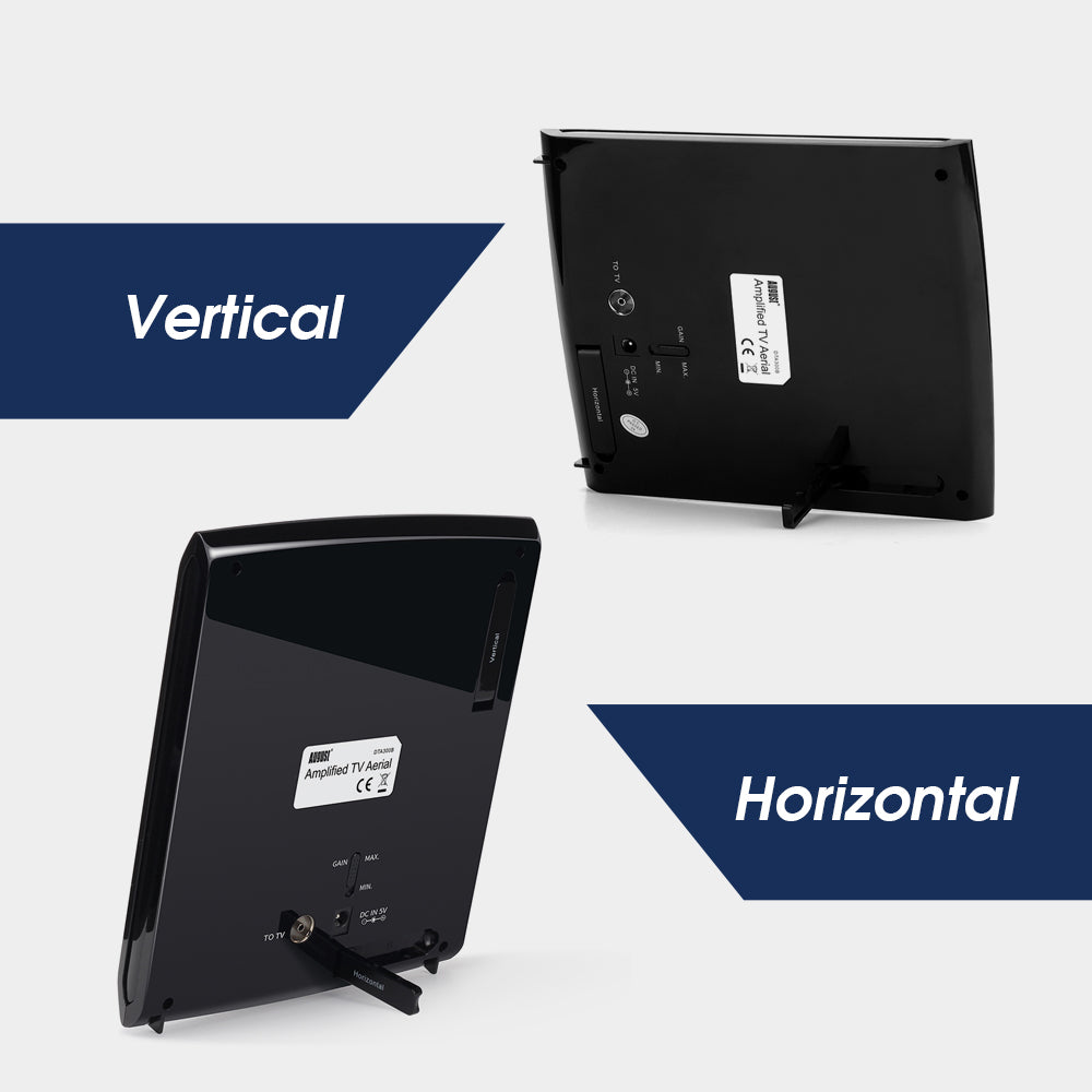 High Gain Amplified Indoor TV Aerial Lightweight Directional Flat Antenna - August DTA300