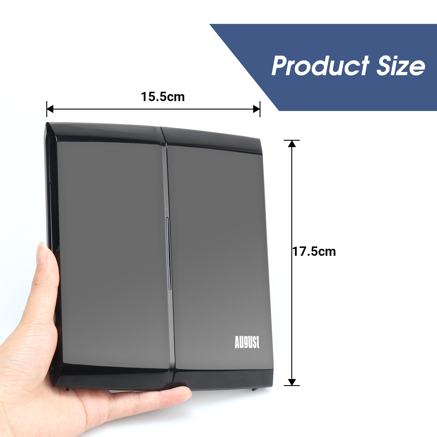 High Gain Amplified Indoor TV Aerial Lightweight Directional Flat Antenna - August DTA300