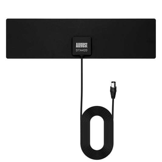 August DTA420 Flat Design Freeview Digital High Gain Indoor Antenna - Window or Wall Mount with 5dBi Reception