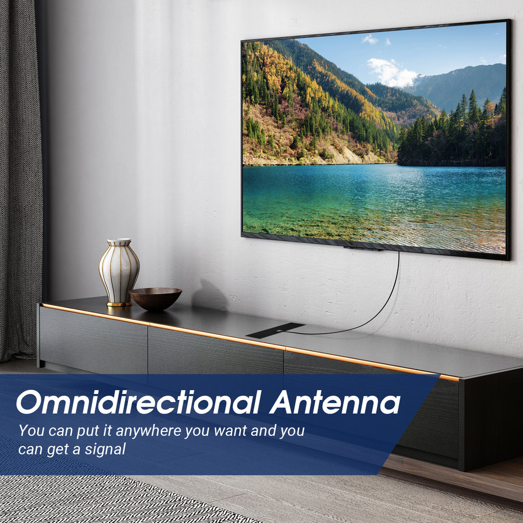 August DTA420 Flat Design Freeview Digital High Gain Indoor Antenna - Window or Wall Mount with 5dBi Reception