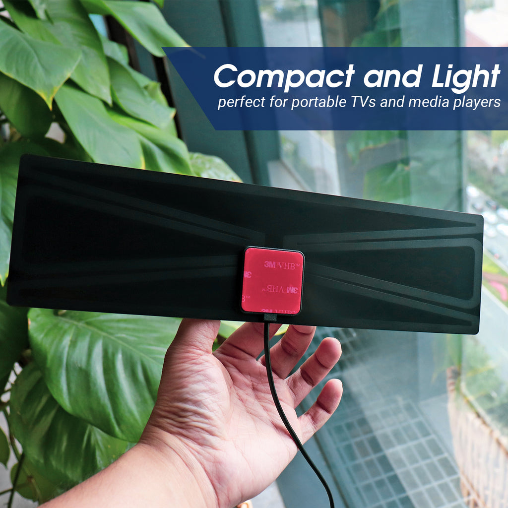 August DTA420 Flat Design Freeview Digital High Gain Indoor Antenna - Window or Wall Mount with 5dBi Reception