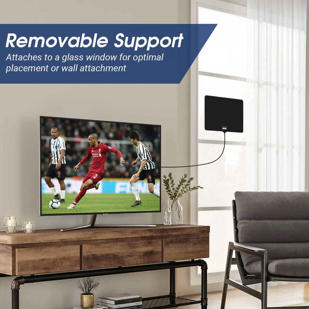 High Gain Indoor TV HD Aerial Flat Design Antenna with Stand - August DTA450