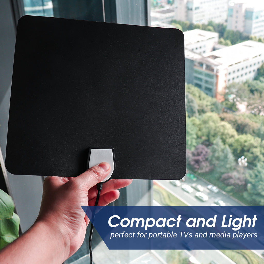 High Gain Indoor TV HD Aerial Flat Design Antenna with Stand - August DTA450