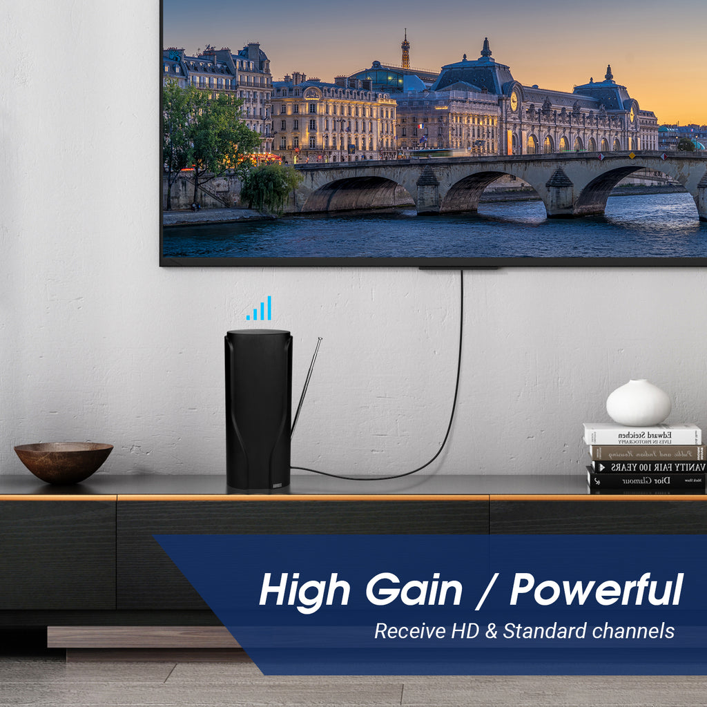 High Gain Freeview Aerial Indoor Digital HD Telescopic Antenna with Wall Mounting August DTA600