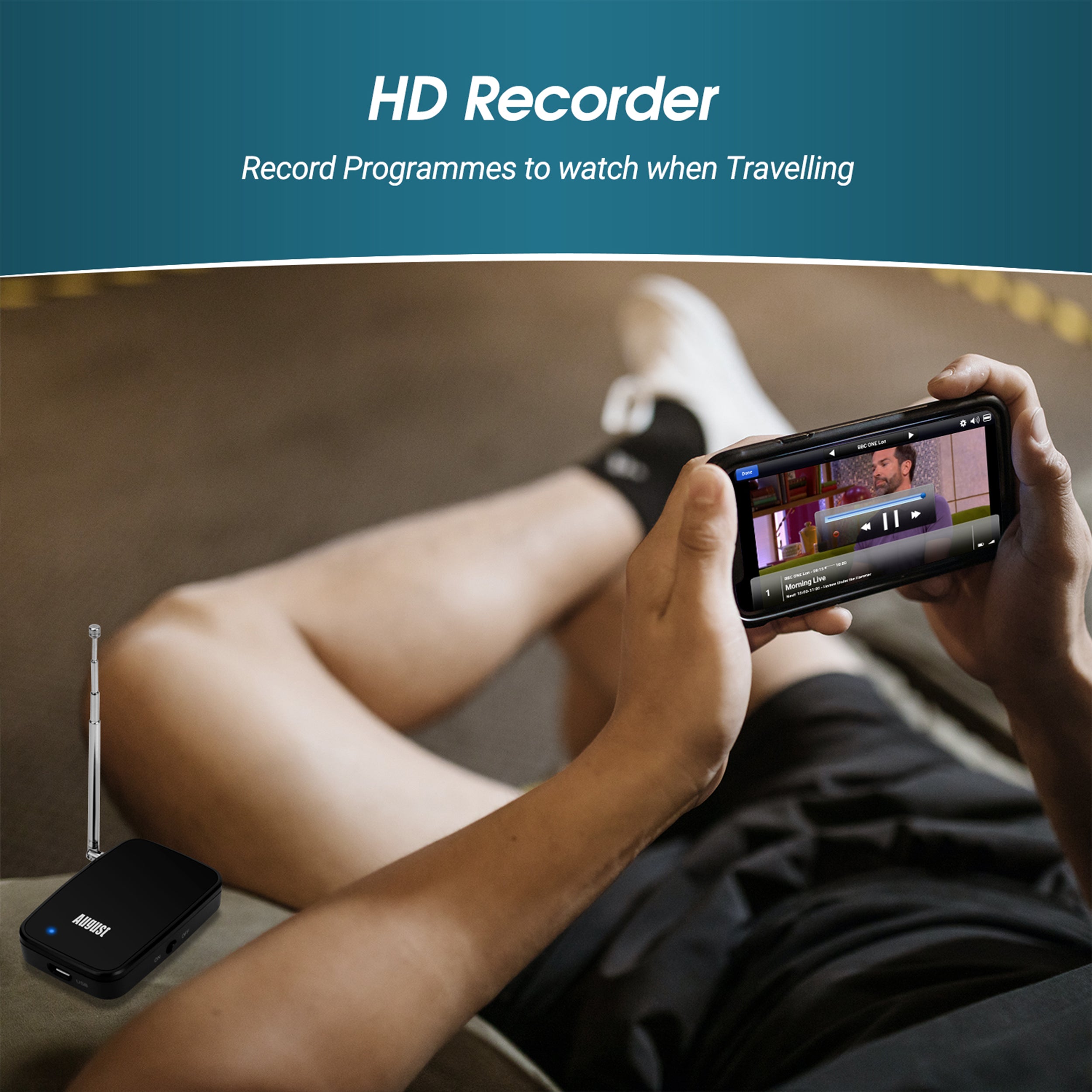 Mobile TV Freeview Tuner Receiver for Apple, Android, Chromebooks WiFi - August DVB-T405