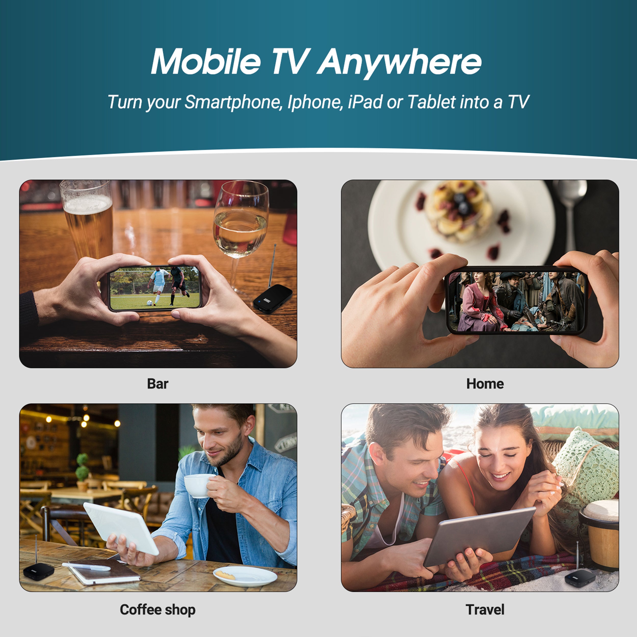 Mobile TV Freeview Tuner Receiver for Apple, Android, Chromebooks WiFi - August DVB-T405