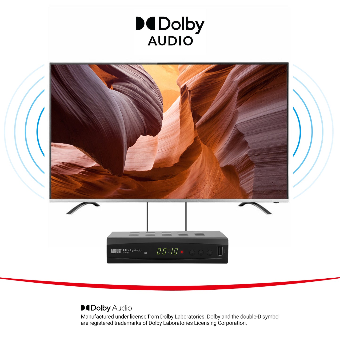 Freeview Set-Top Box HD Dual Tuner USB PVR Recorder HDMI Media Player - August DVB482