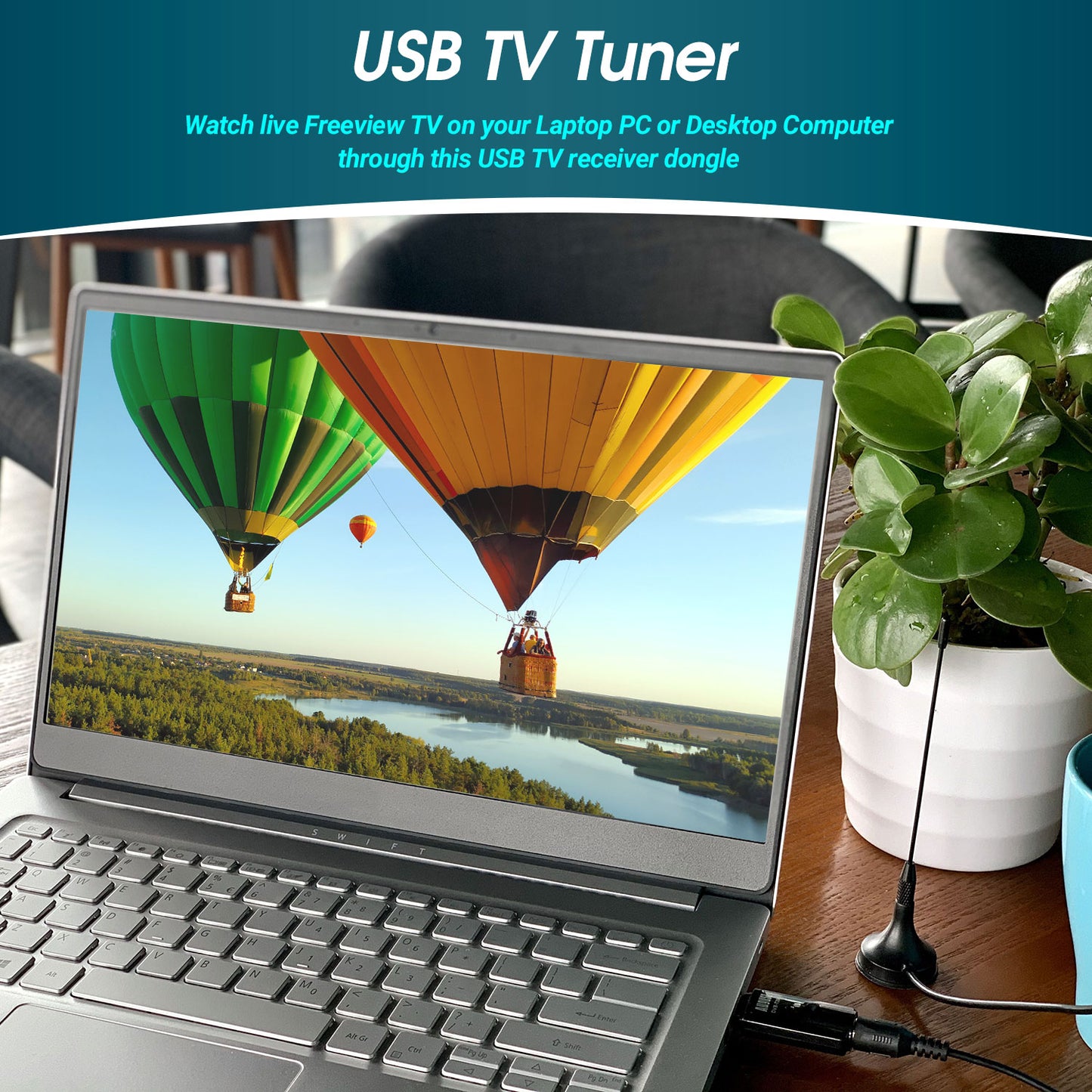 Digital USB DVB-T PC TV Tuner Receiver Timeshift Windows 10 11 - August DVB-T202