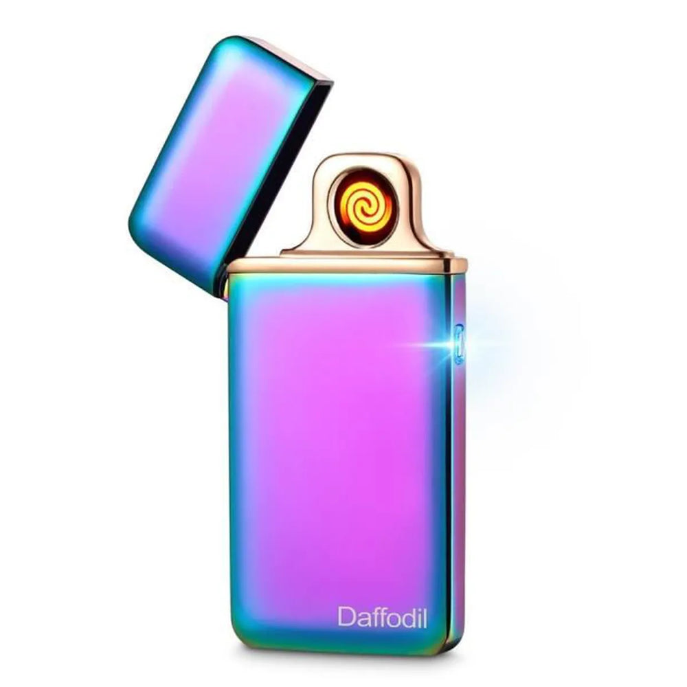 Rechargeable USB Electronic Coil Lighter Windproof Flameless Touch Control EC220 Pink