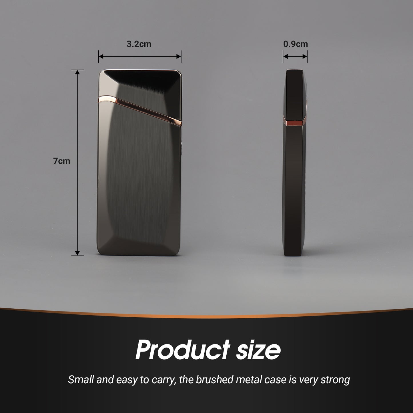 USB Rechargeable Lighter Windproof Flameless Electronic Coil Touch Control EC225