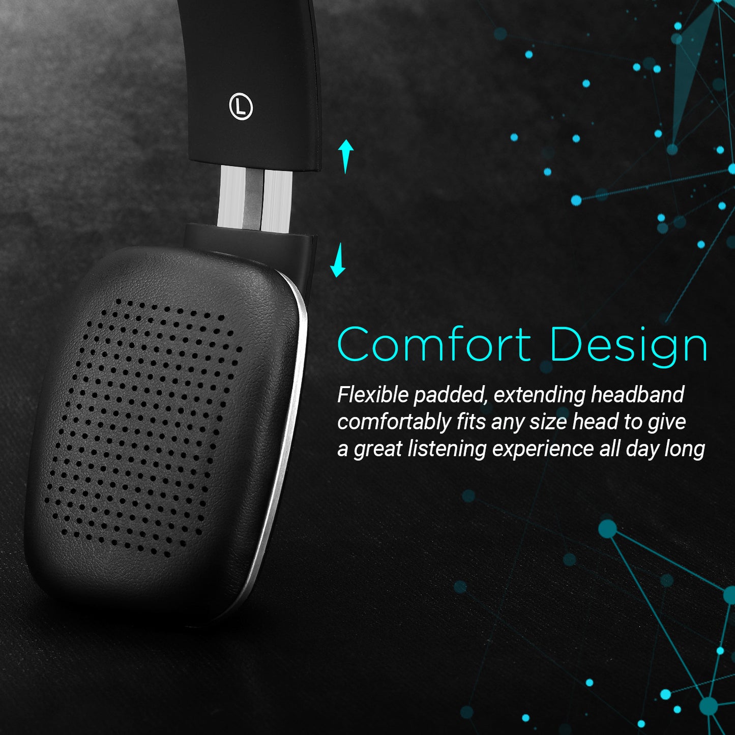 Bluetooth Wireless Headphones NFC On-Ear Rechargeable Ultra Lightweight - August EP636 [Refurbished]