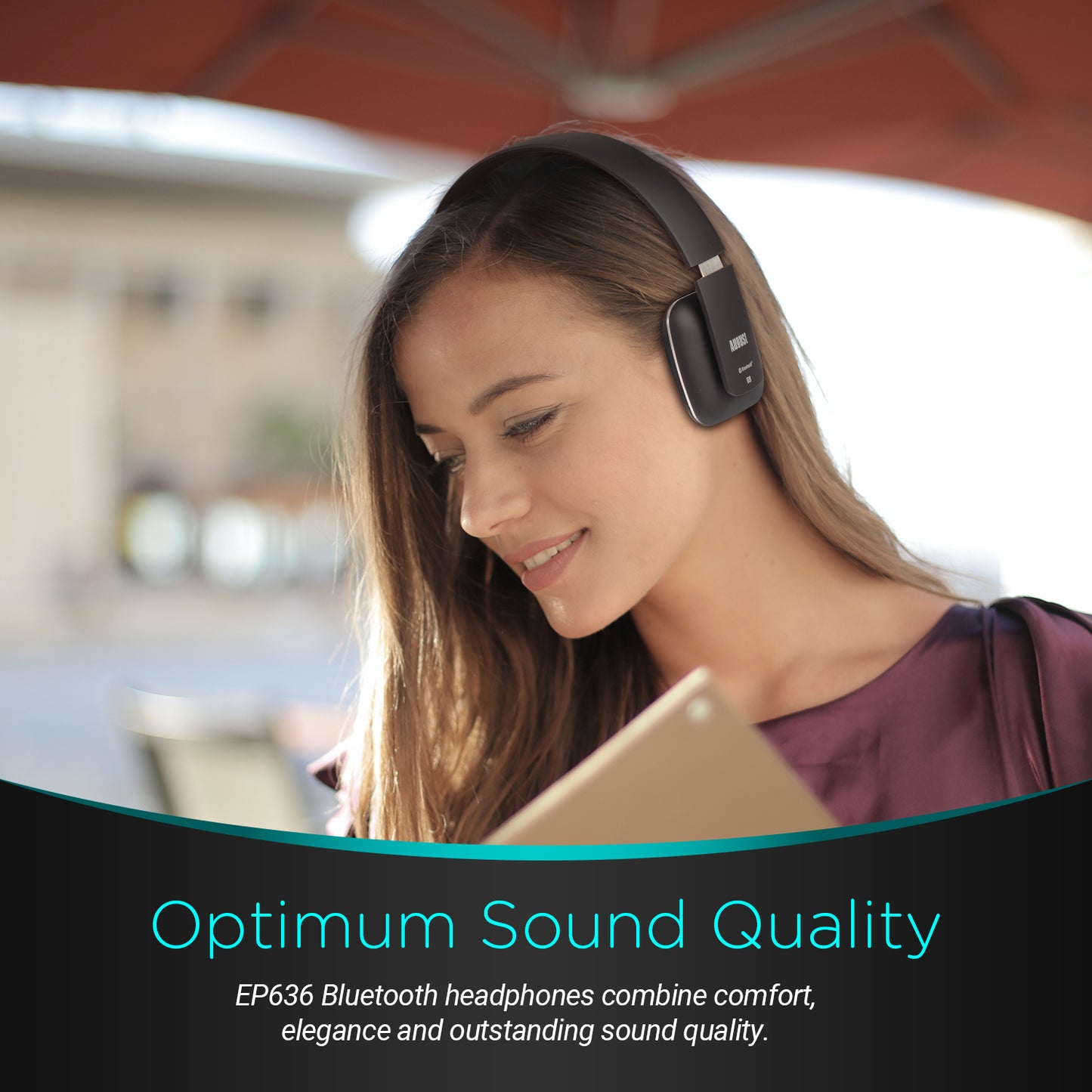 Bluetooth Wireless Headphones NFC On-Ear Rechargeable Ultra Lightweight - August EP636 [Refurbished]