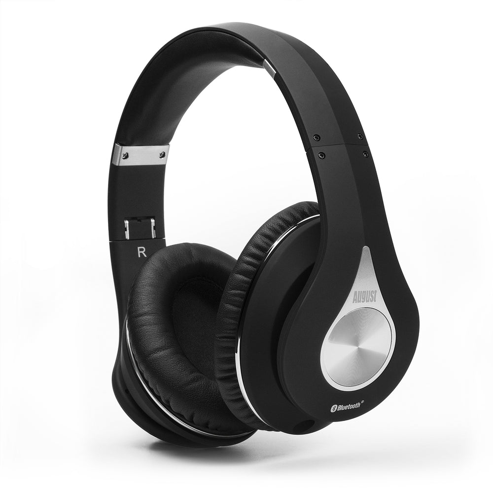 Bluetooth Retro Wireless Headphones aptX LL Stereo Audio NFC Pairing August EP640 - Black