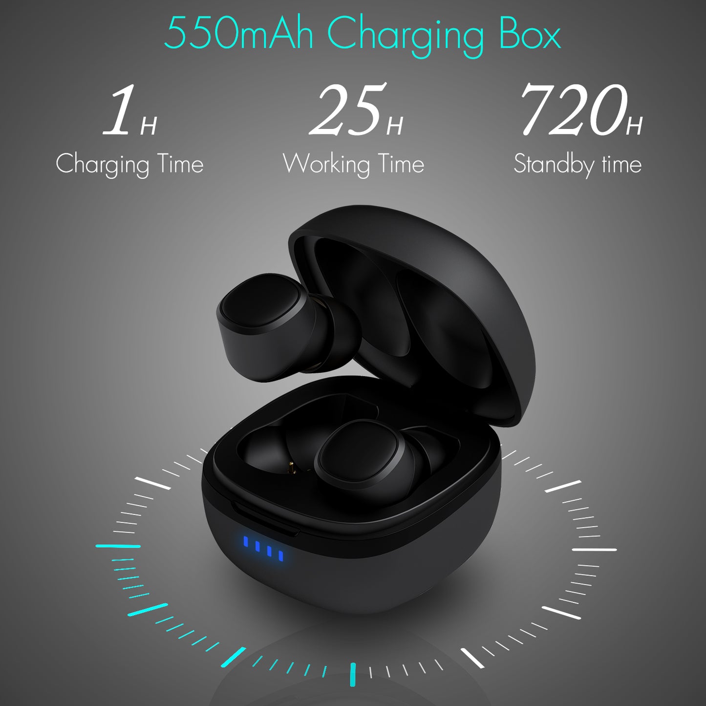 Bluetooth In-Ear Wireless Earphones With Mic, IPX6, DSP Noise Reduction August EP800