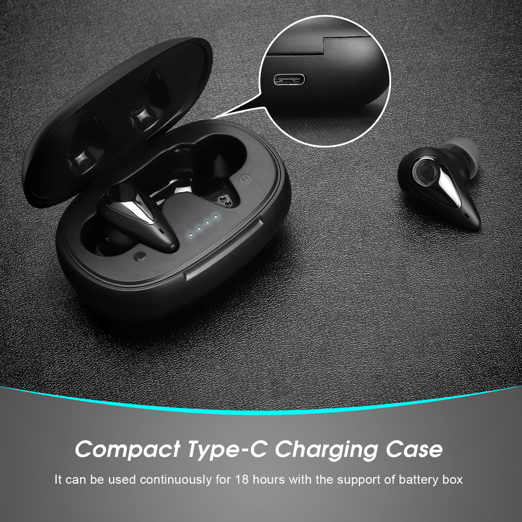 TWS Bluetooth 5 Earbuds and Charging Case Microphone Volume Touch Control EP810
