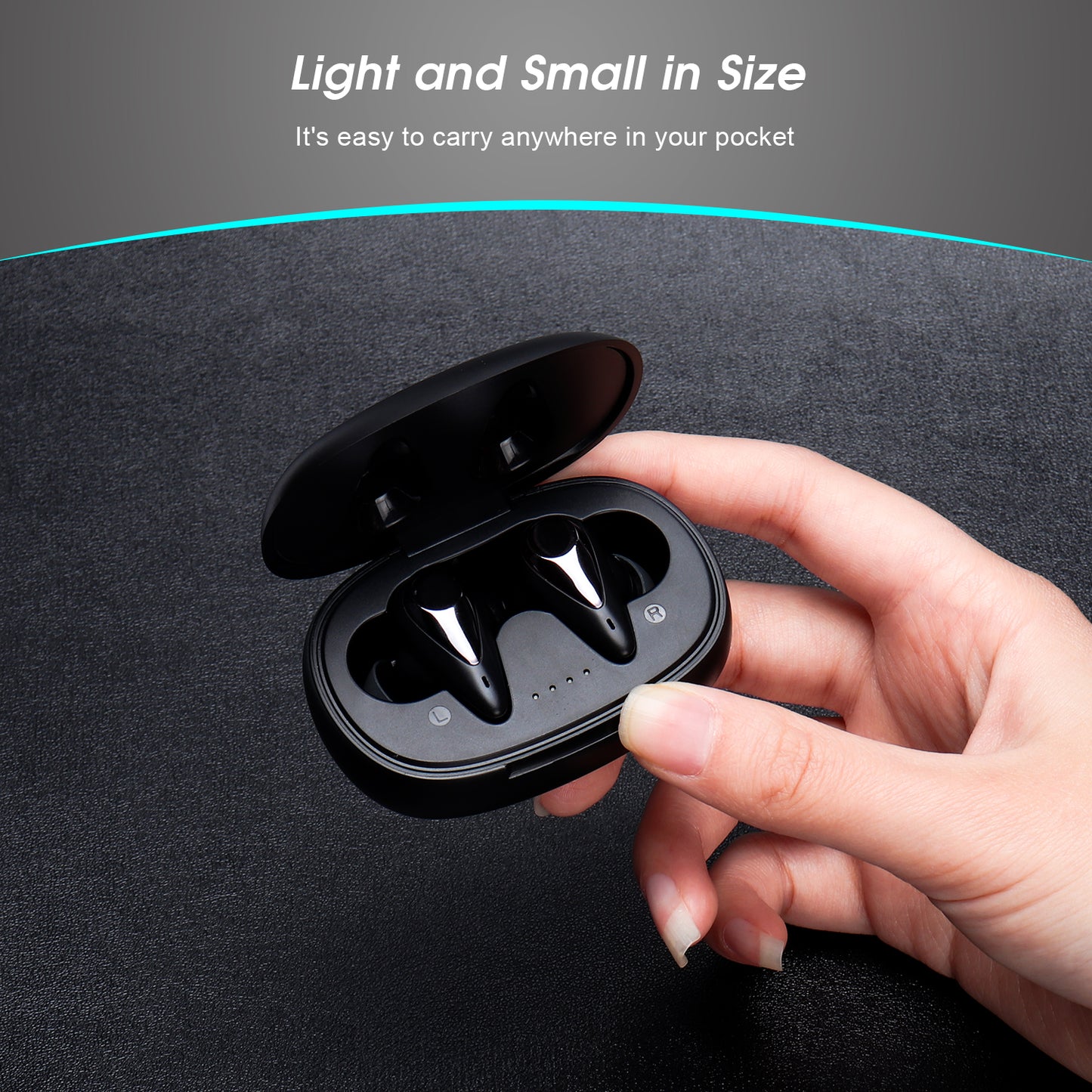 TWS Bluetooth 5 Earbuds and Charging Case Microphone Volume Touch Control EP810 [Refurbished]