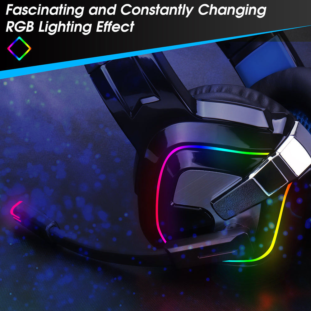 RGB Gaming Headset For PS4/5 XBOX ONE Nintendo Switch & PC 3.5mm Mic USB EPG100L