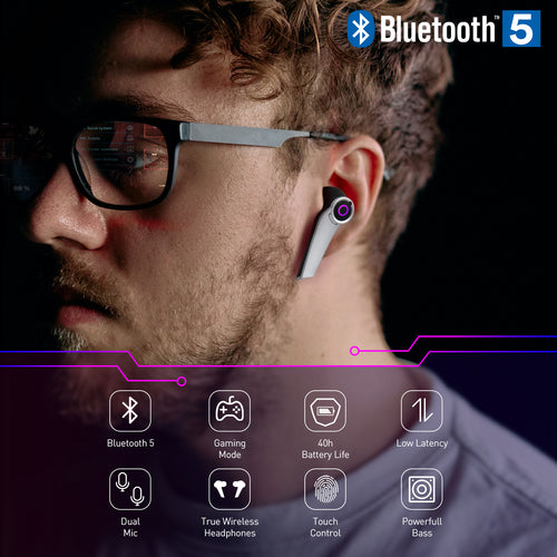 Bluetooth Gaming Earphones Dual Microphone USB-C Charging Case - August EPG500