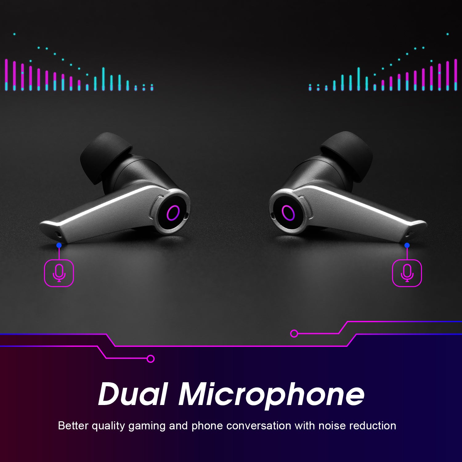 Bluetooth Gaming Earphones Dual Microphone USB-C Charging Case - August EPG500