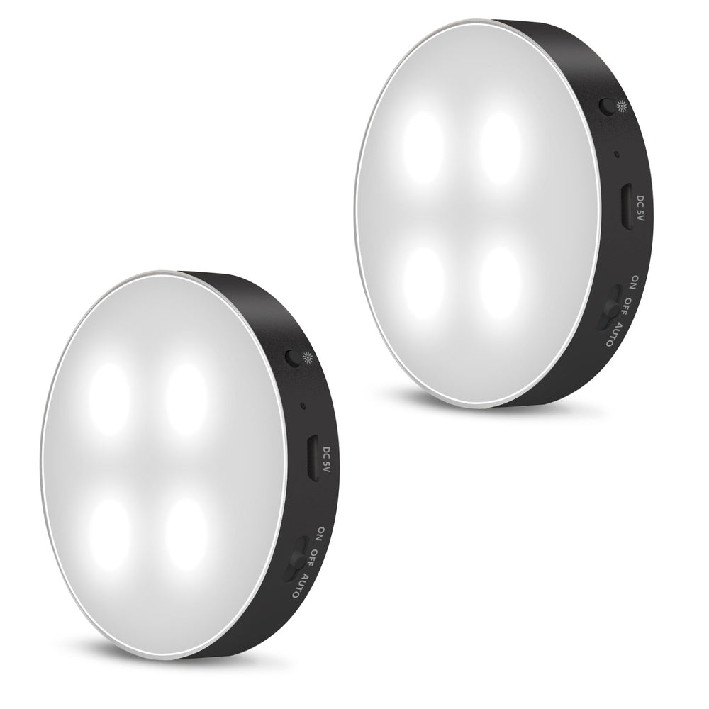 Twin Pack Magnetic Motion Sensor LED Bright White Light Rechargeable Spotlight August LEC012