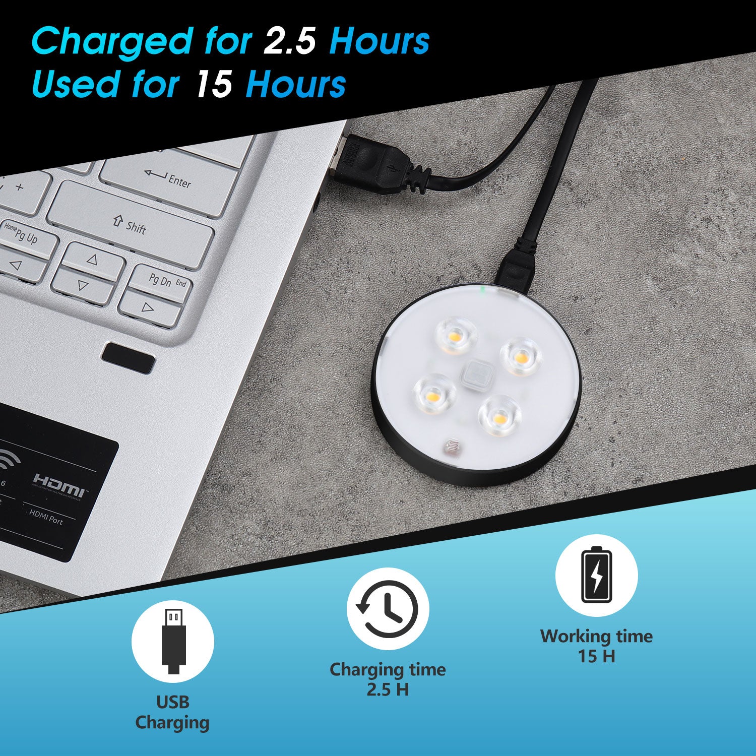 Magnetic Motion Sensor LED Light Rechargeable Spotlight Daffodil LEC010 [Refurbished: 6 Month Warranty]