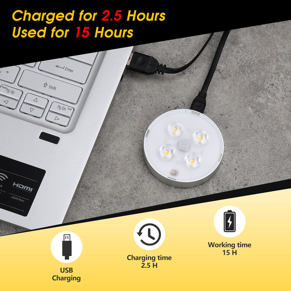 Twin-Pack Magnetic LED Motion Sensor Lights, Warm White Rechargeable - Daffodil LEC022