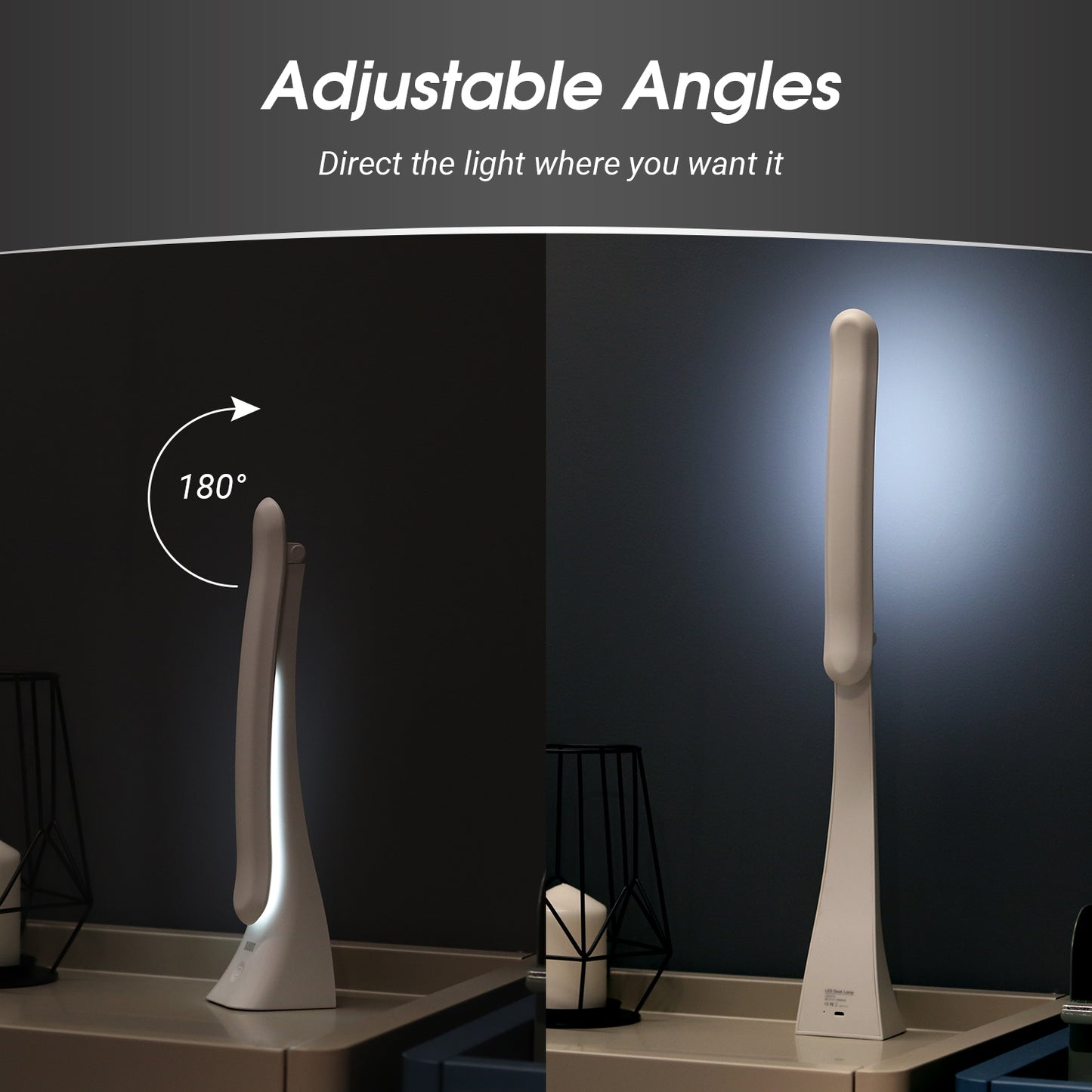 Rechargeable LED Desk Lamp Cordless Bankers-Lamp - August LEC210 White [Refurbished]