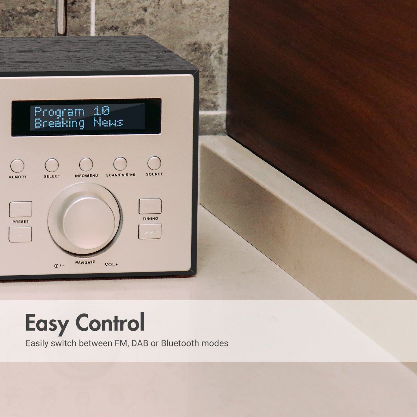 Digital DAB+ FM Dual Radio Alarm Clock Bluetooth Speaker - August MB420 [Refurbished]